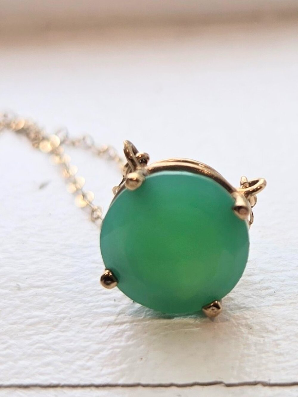 3.23 CT Green Agate Necklace 16''